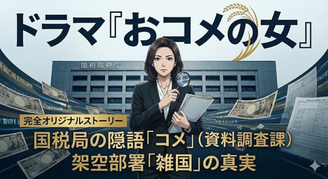 ドラマ『おコメの女』が原作なしの完全オリジナル脚本である背景と、タイトルの「コメ（国税局資料調査課）」や「雑国」という隠語の意味についての解説